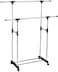 Cloth Rack 2 pole, Metal Double Pole Telescopic Clothes Hanger, Black