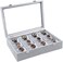 Aiwanto Watch Storage Lether Box Watches Holder Velvet Watch Holder Jewelry Storage Box Display Case for Men and Women 35.5 * 24.5 * 7 cm