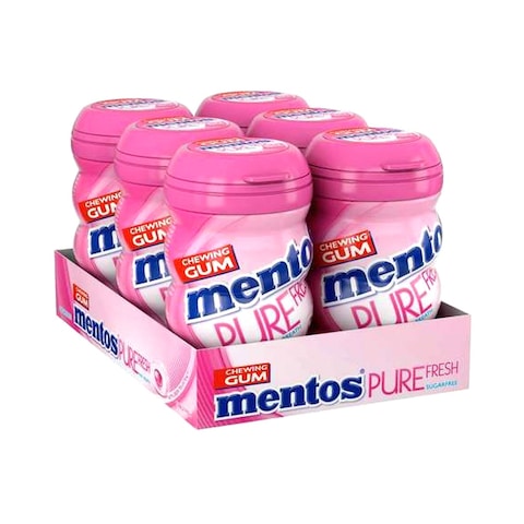 Buy Mentos Pure Fresh Sugar Free Chewing Gum Bubblefresh Flavour 87.5g Pack of 6 Bottles in UAE