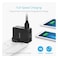 Anker PowerPort 4 Lite Wall Charger With Interchangeable UK And EU Travel Adapter Black