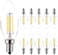 MODI E14 Candle Bulb, 40 Watt Equivalent LED Filament Light Bulbs, Non-Dimmable Soft Warm White 2700K Classic Clear Glass, 800LM Flame LED Filament Candle Bulb, 4W Pack 10