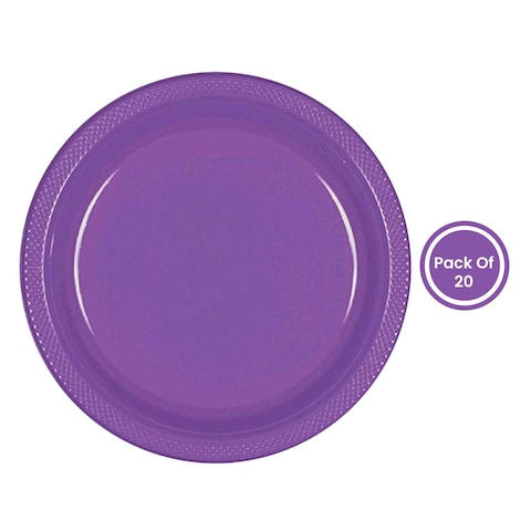 AMSCAN 20 PLATES 7 PURPLE 43030.25