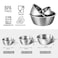 3x Mixing Bowls, Salad Bowl, Stainless Steel Small Medium and Large.