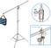 COOPIC L380 Stainless Silver Photo Studio Two way Light Stand Max Height 385cm and 119-216cm Adjustable Boom Arm Includes Blue Sandbag for Supporting Umbrella Softbox Flash for Portrait Video Light