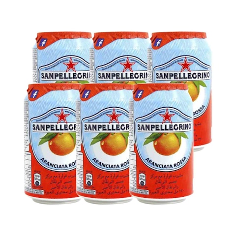 Sanpellegrino Aranciata Rossa Sparkling Juice 330ml Pack of 6