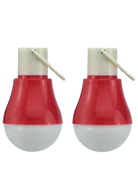 Sonashi Rechargeable LED Lantern With 2 Pcs 5w LED Bulb 2 In 1 Combo Pack SEL-727B (Red-Black)