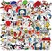 Inder 50pcs Snoopy Cartoon Waterproof Laptop Stickers Waterproof Skateboard Snowboard Car Bicycle Luggage Decal (Snoopy)
