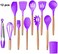 Cooking Doll 12 Pcs Wooden Silicone Cooking Set Colour Purple