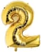Party Time 16" Number 2 Gold Foil Balloon | Pack of 9 Latex Balloons 12" | 2nd Birthday Decorations | Latex Balloons for Birthday Party, 2nd Anniversary Decoration Sets (FREE Ribbon)