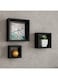 Roman Gifts 3-Piece Floating Wall Shelves, Black, 30X30cm