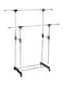Generic Stainless Steel Large Double-Pole Clothes Hanger Silver/Black 78X42cm