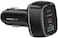 Amazing Thing Speed Pro [53W] Dual Type-C PD and Type-A QC 3.0 Max Car Charger compatible with USB-powered Devices- Black