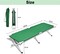 HEXAR Heavy Duty Camping Bed Double Layer Oxford Strong Sleeping Cots with Carry Bag for Adults &amp; Kids Portable Travel Folding Camping Cots for Home Office Outdoor Beach Vacation (GREEN)