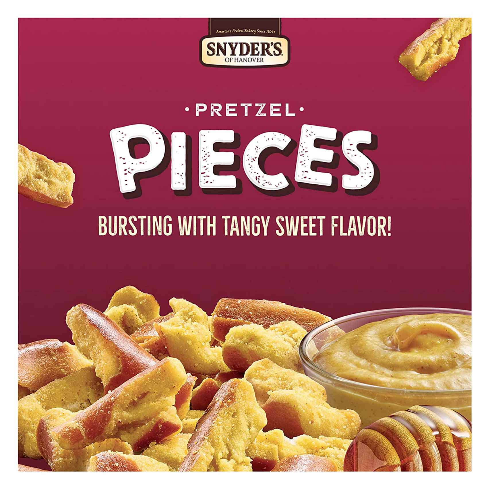 mustard and onion pretzel pieces