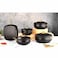 Ideal Home Bombe  Granite Cooking Set - 9 pieces - Black