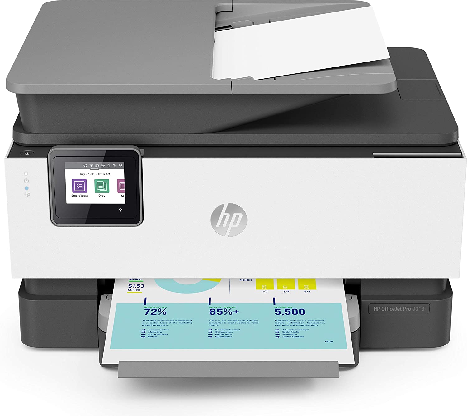 HP OfficeJet Pro 9013 All-In-One Printer Wireless, Print, Scan, Copy, Fax - White [1KR49B]