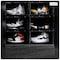 1CHASE&reg; Shoe Storage Box (6 Box Set) Black, Side Open High Quality storage Organizer Boxes,Stores Shoes Size up to UK 46