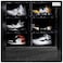 1CHASE&reg; Shoe Storage Box (6 Box Set) Black, Side Open High Quality storage Organizer Boxes,Stores Shoes Size up to UK 46