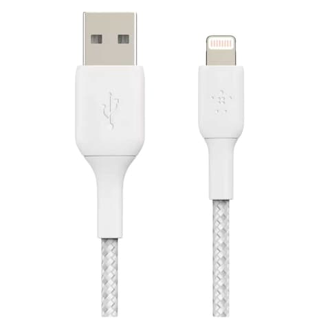 Belkin Braided USB-A to Lightning Data Sync And Charging Cable White