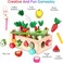 Wooden Fruit and Vegetable Harvest Game for Kids with Worm Pegs