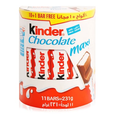 Kinder Chocolate Maxi Bar 231gx11s