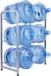 Generic In House 6 Bottles Water Cooler Jug Rack, 5 Gallon Water Bottle Storage Rack, 3 Tier, Silver, Assorted, Ej31175