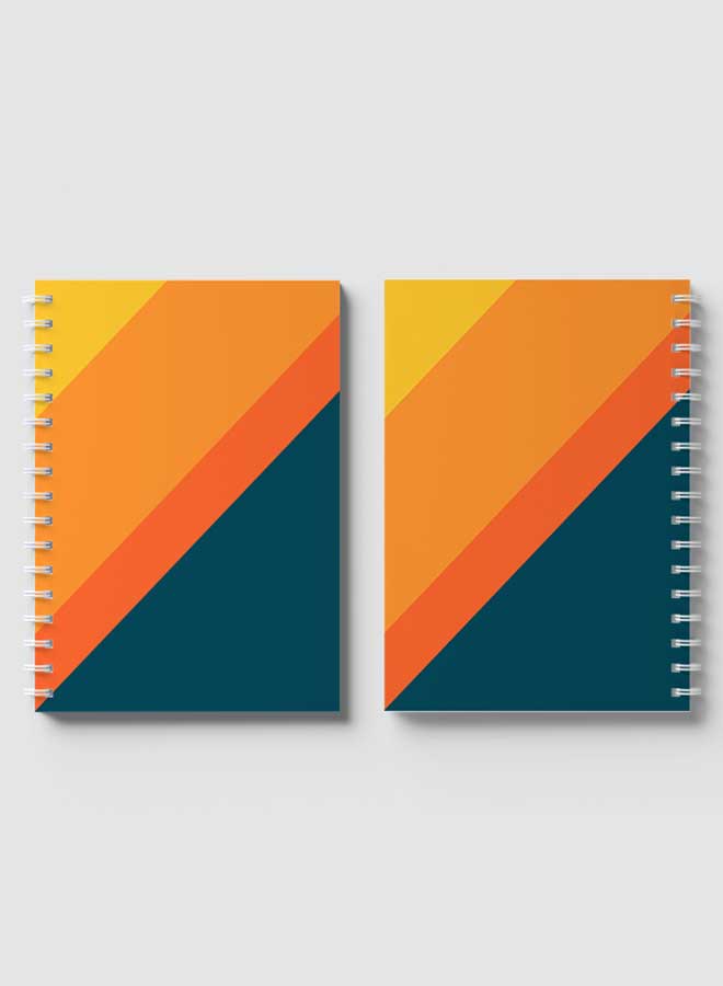 Lowha Spiral Notebook With 60 Sheets And Hard Paper Covers With Overlayed Colored Shapes Design, For Jotting Notes And Reminders, For Work, University, School