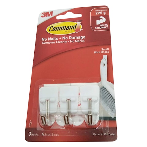 3M Command Wire Hooks Small 3 Pieces