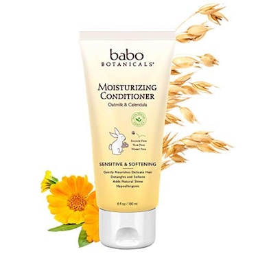 Babo Botanicals Moisturizing Baby Conditioner With Colloidal Oatmeal And Organic Calendula, Hypoallergenic, Vegan - 6 Oz.